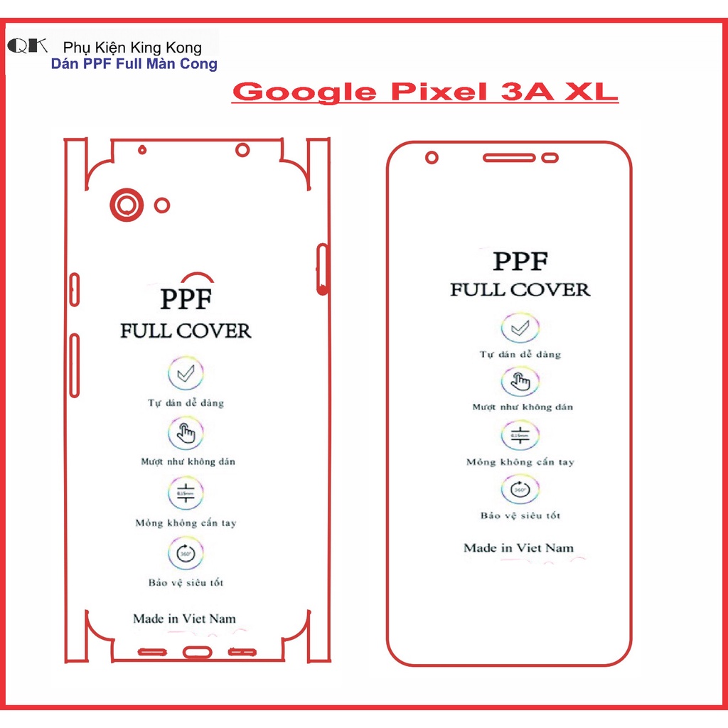 Dán PPF bảo vệ màn hình Google Pixel 3 - 3XL / Pixel 3A - 3A XL Full màn mặt trước – sau