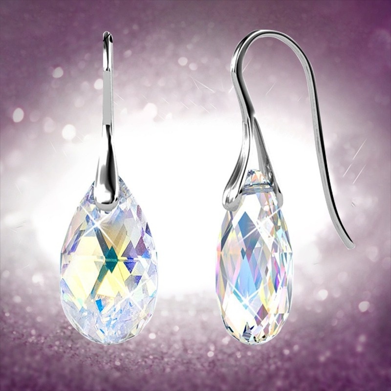 1 Đôi Bông Tai Đá Opal Tự Nhiên Dáng Dài Thời Trang Tinh Tế Lãng Mạn Dành Cho Bạn Nữ / Quà Tặng