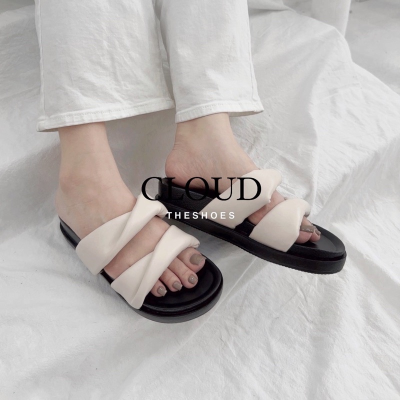 Dép nữ quai ngang xoăn đế bánh mì form nhỏ nhiều mẫu  - Cloudtheshoes