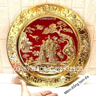 Mâm đồng tam đa kích thước 52 cm nặng 1.1 kg chất liệu bằng đồng