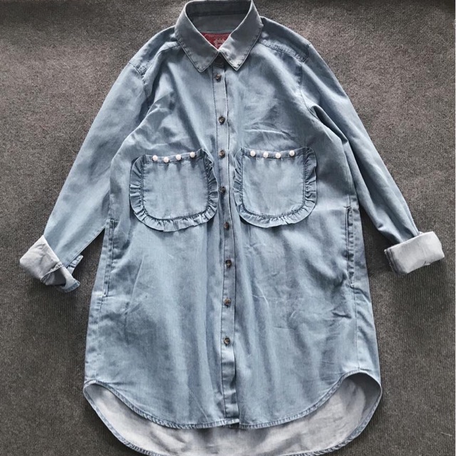 Sơ mi jeans đính hạt