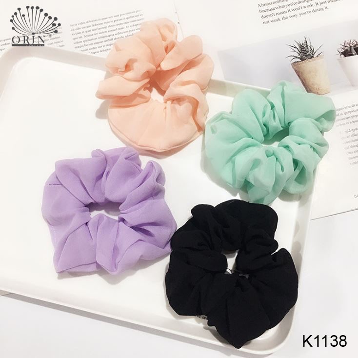 [Mã FAGOGO giảm 12% đơn 99K] Dây buộc tóc, cột tóc vải scrunchies chiffon sang trọng Orin K1138 | WebRaoVat - webraovat.net.vn