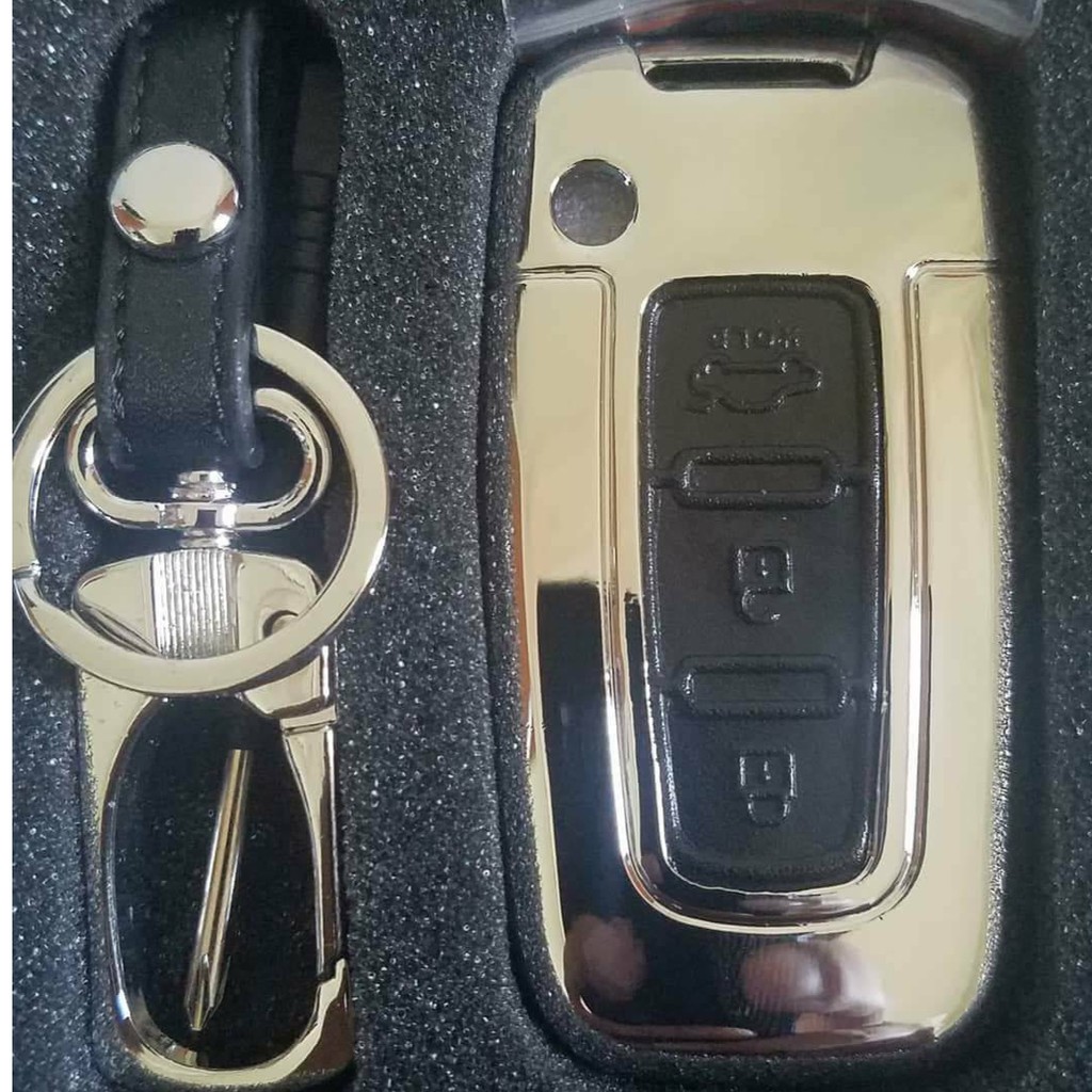 Ốp chìa khóa Inox màu bạc cho khóa thông minh 3 nút bấm xe KIA