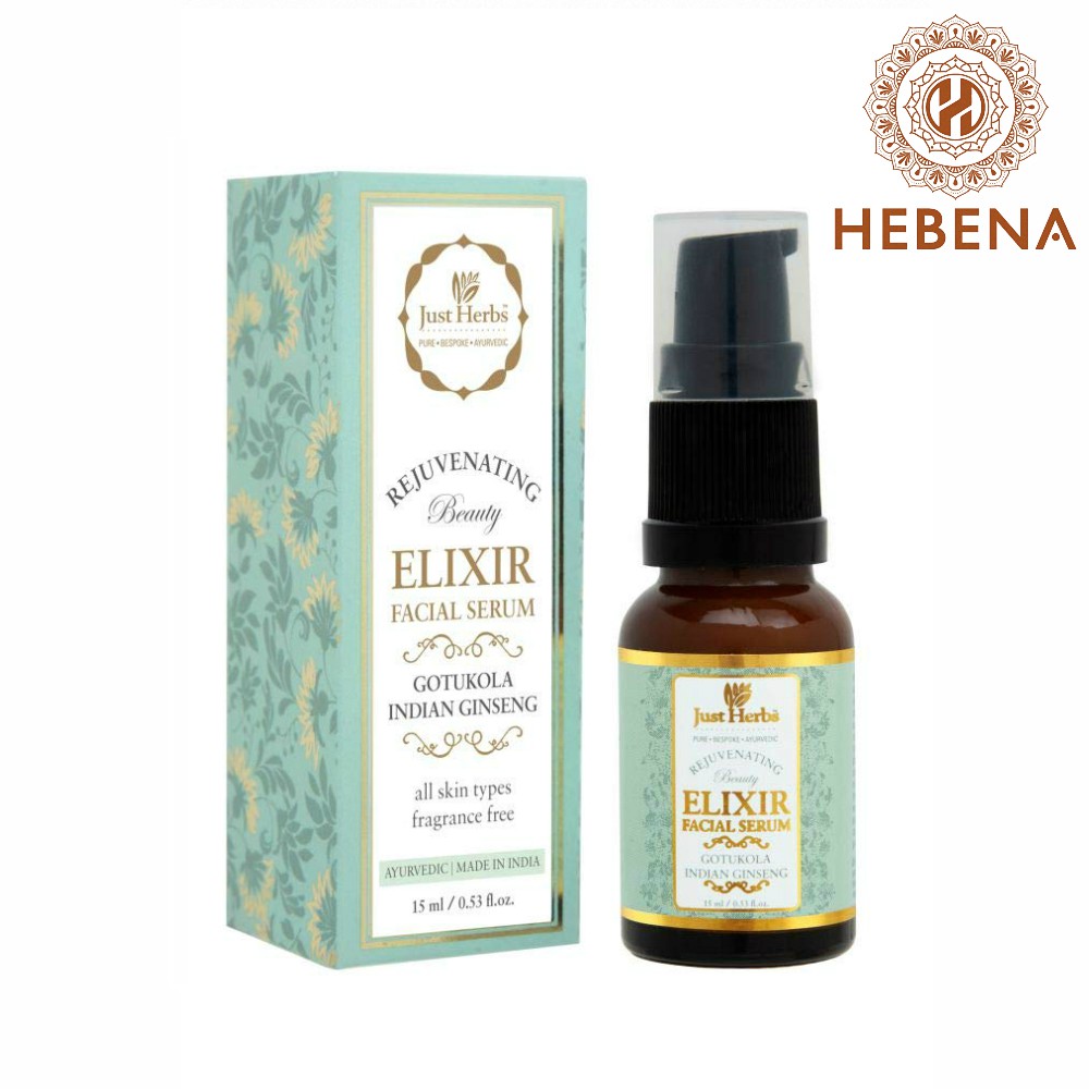 Serum trẻ hóa da nhân sâm Ấn - Just Herbs Gotukola Indian Ginseng Rejuvenating Beauty Elixir Facial Serum - hebenastore