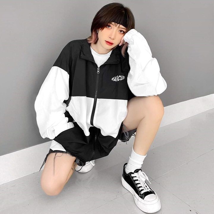 Khoác phối dù bomber có 2 size L - XL