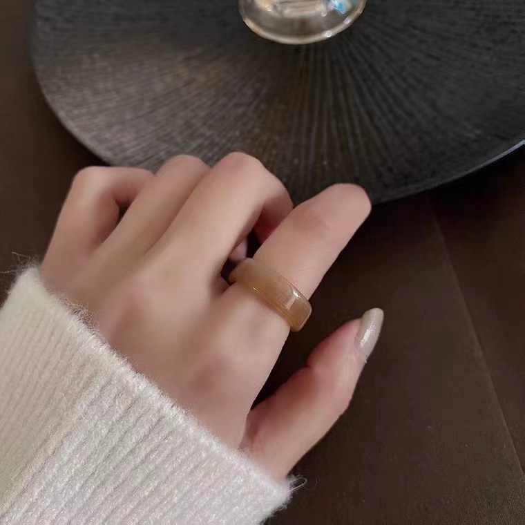 Nhẫn Bằng Acrylic Màu Sắc Tối Giản Phong Cách Hàn Quốc