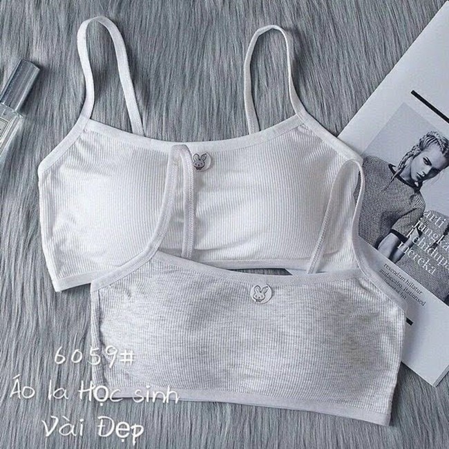 Áo lá học sinh 2 dây - áo lá có mút không gọng áo lót cho bé gái tuổi dậy thì lớp 6 màu trắng màu đen màu xám màu hồng | BigBuy360 - bigbuy360.vn