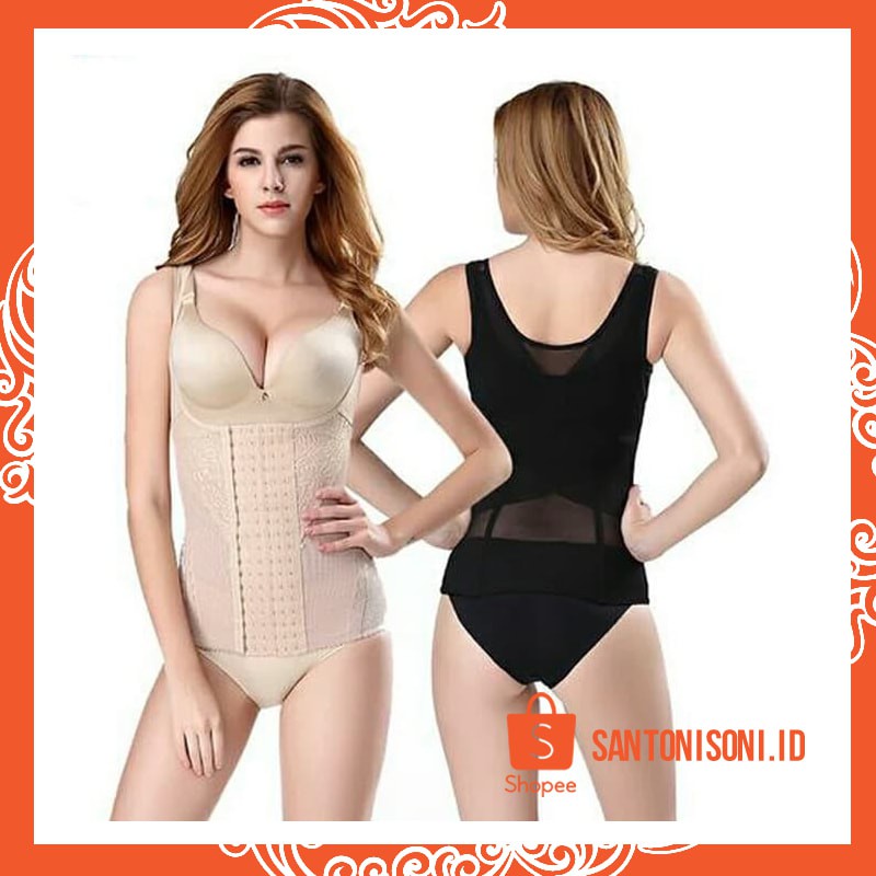 Áo Nịt Bụng 6 Hàng Móc Màu Đen Size Xl