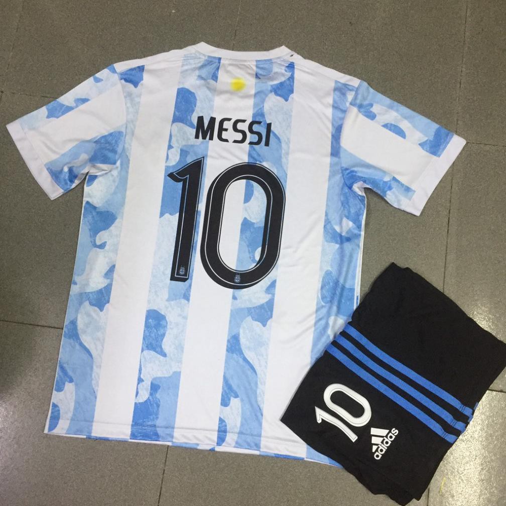 Bộ quần áo Bóng đá Ngôi sao Messi Argentina mới 2021-Áo đá banh đẹp  ྇