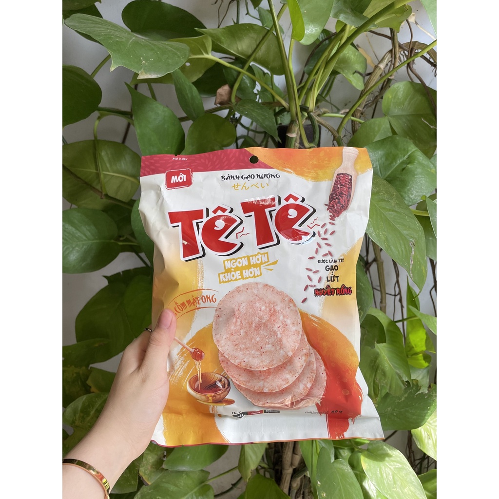 Bánh Gạo Lứt Huyết Rồng TêTê Vị Cốm Mật Ong (Gói 80g)