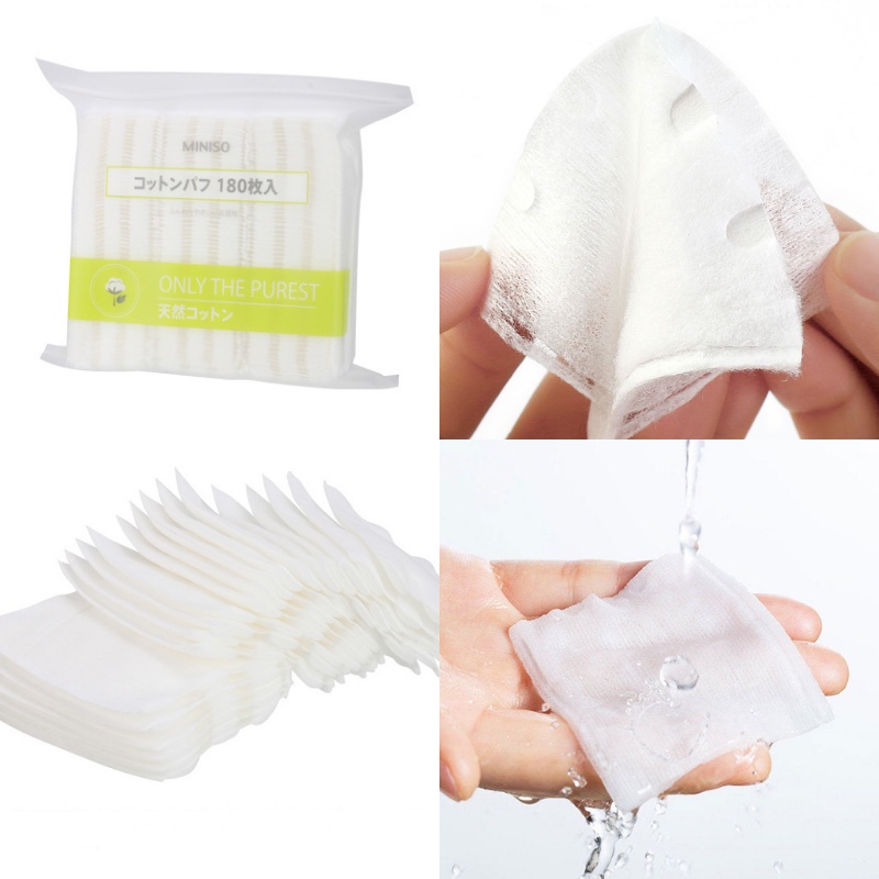 Bông tẩy trang miniso cotton pads 180 miếng 3 lớp EMIO BTT02