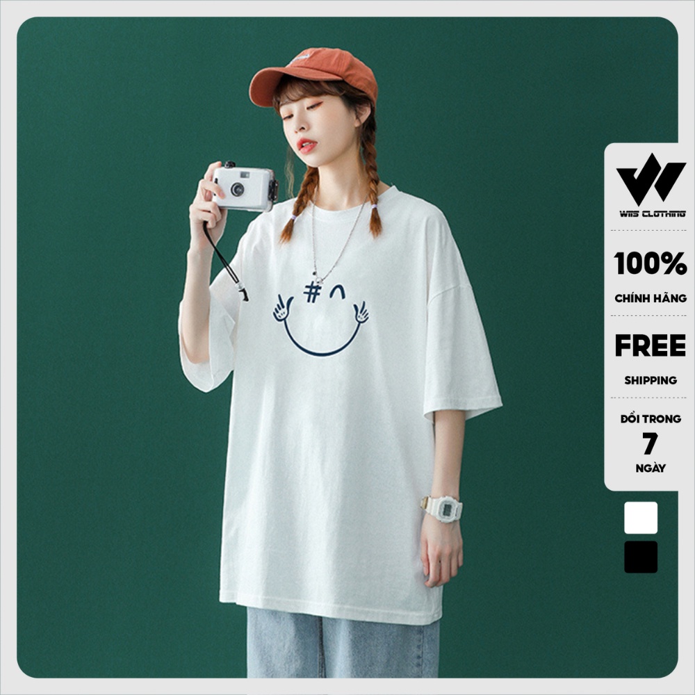 Áo thun tay lỡ unisex form rộng Chào Mặt Cười nam nữ phong cách ulzzang WIIS
