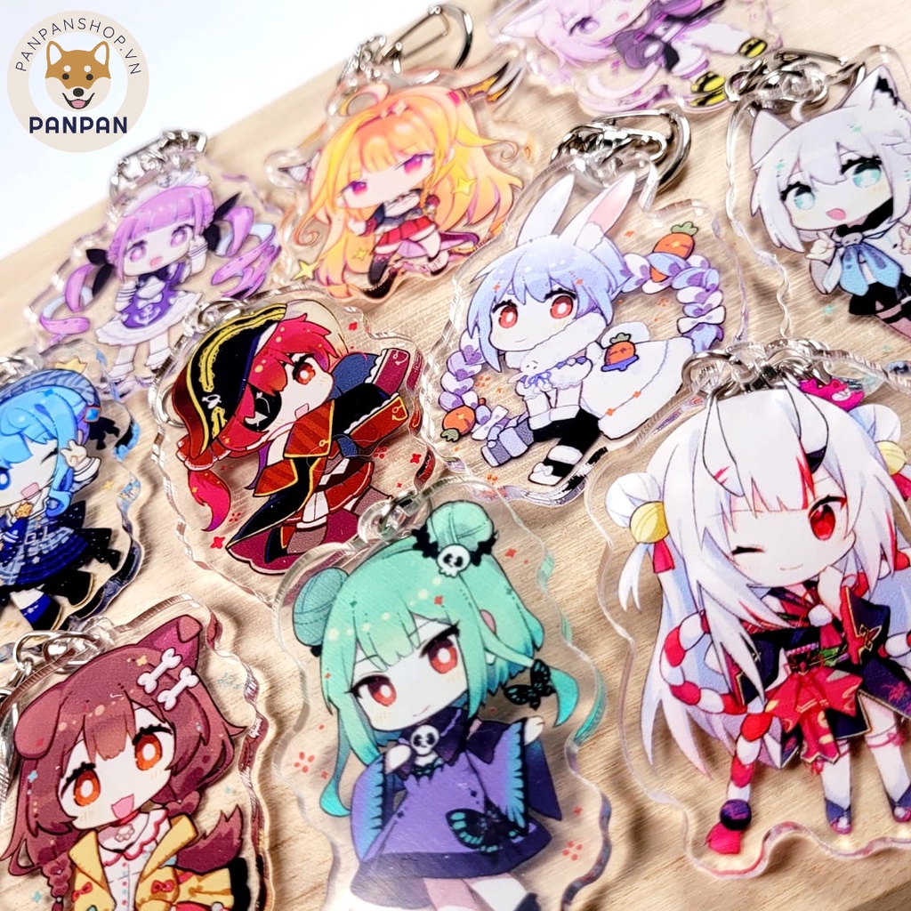 Móc khóa mica Hololive VTuber (6cm) Suisei, Fubuki, Okayu, Korone, Pekora, Rushia, Marine