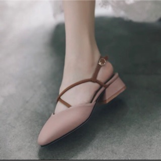 Giày búp bê hở gót dây đeo