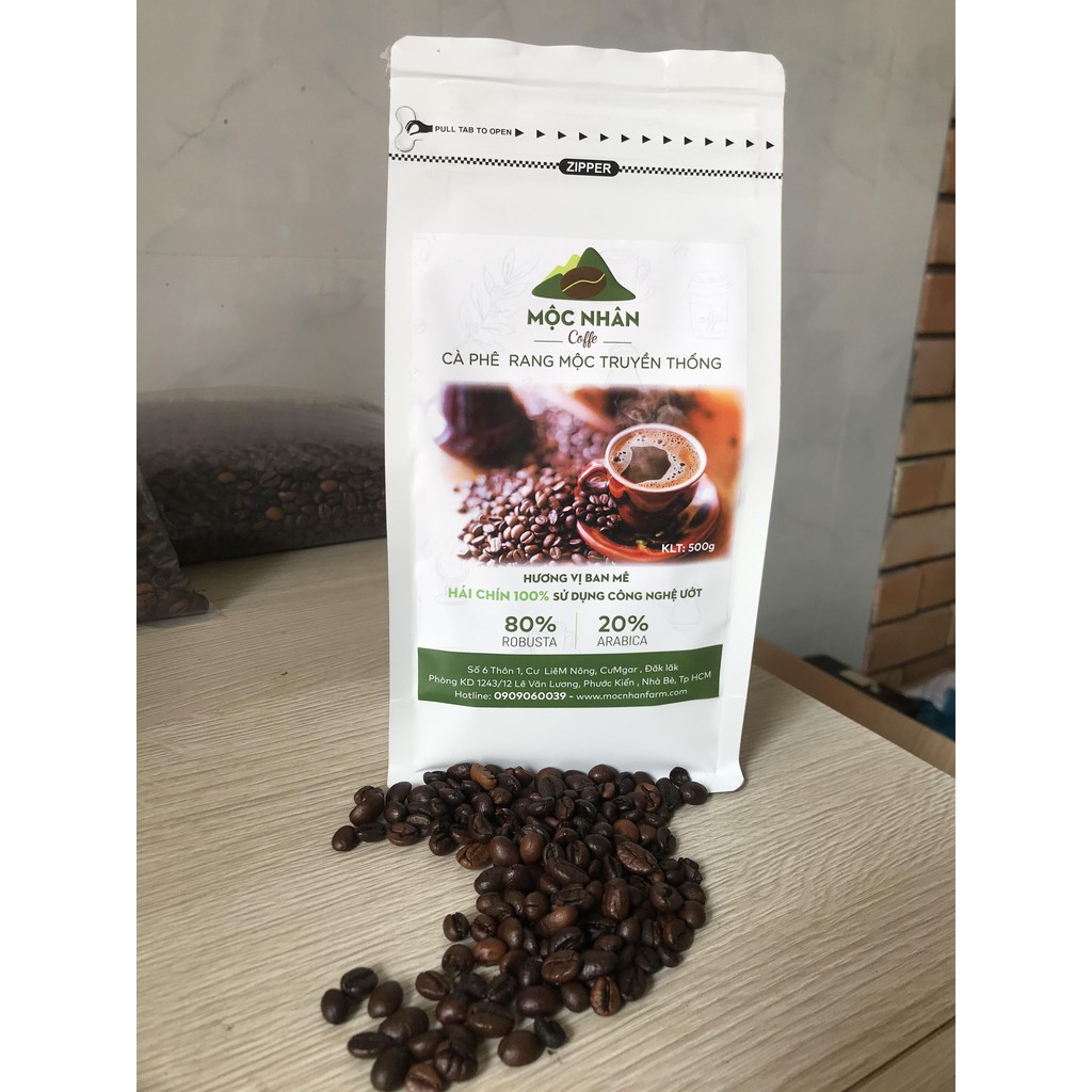 1KG ☢️ Cà Phê Arabica + Robusra  ☢️ 2 Bịch Cafe 500gr Rang Mộc Nguyên Chất -Mộc Nhân Farm