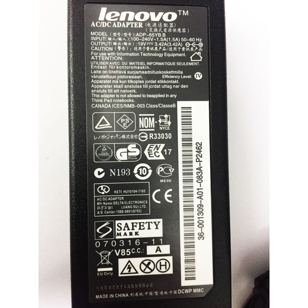 Sạc Laptop LENOVO 19V 3.42A