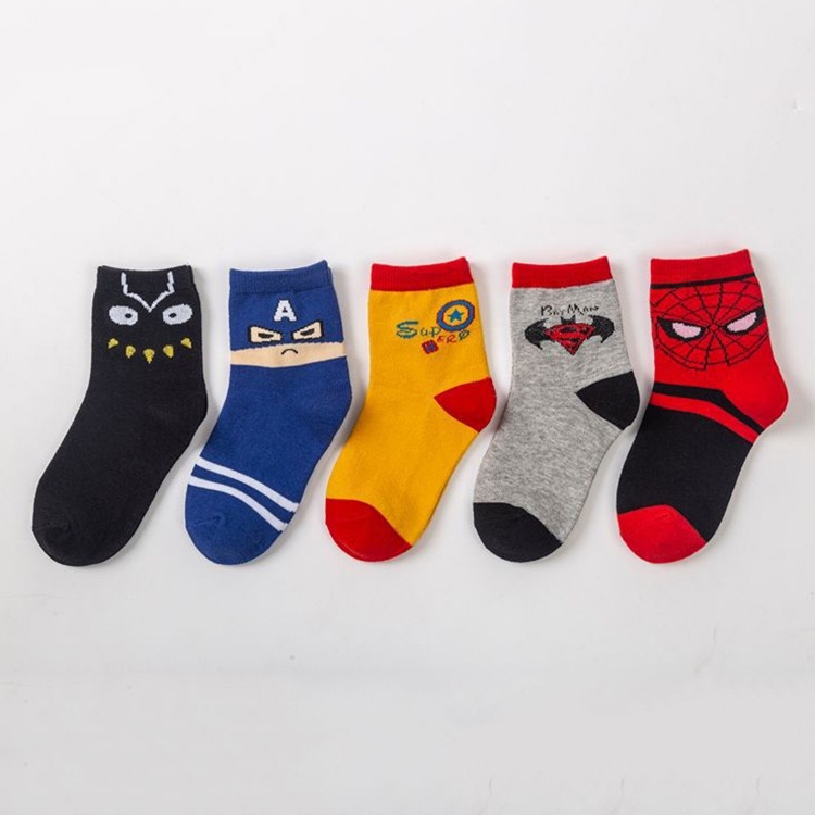 Set 5 Đôi Tất Hoạ Tiết Siêu Nhân Phong Cách Hàn Quốc Cho Bé Trai 1 - 12 tuổi