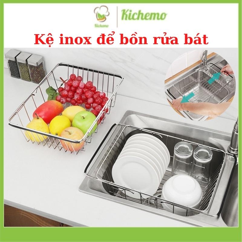Khay Inox Úp Chén Đĩa Giá Inox Gác Bồn Rửa Chén Tiện Lợi