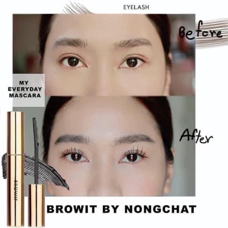 Chuốt mi dài tơi Mascara Nongchat Browit