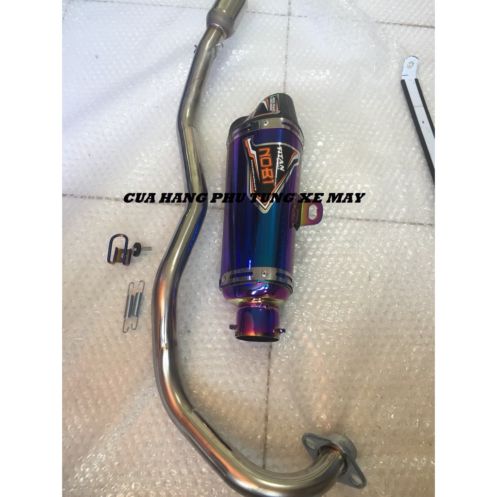 Pô Nobi 2 nòng gắn xe Exciter 135, Exciter 150, Winner 150, Winner X, Raider Fi, Satria Fi ( kèm cổ inox )
