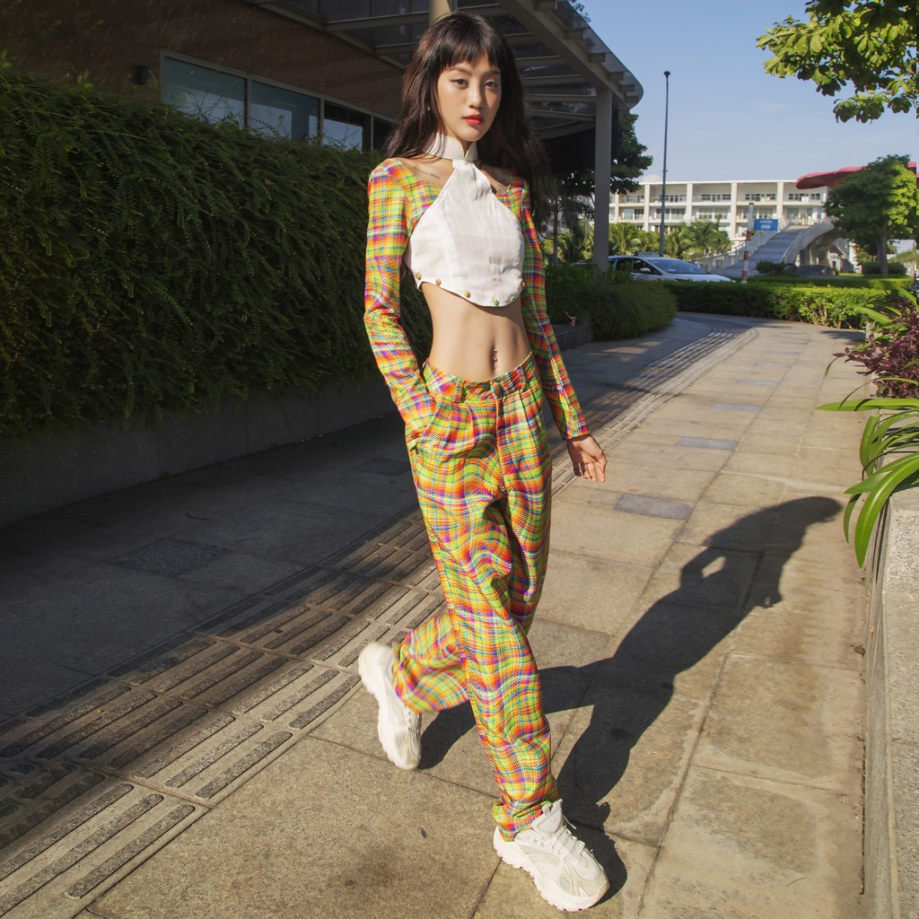 Áo Dài Croptop Cách Tân Tartan - 'Lời Hứa...' Ao Dai Croptop SE / Tartan Pattern - TIẾT KIỆM 𝟗𝟗𝐤 khi mua combo 4 sản phẩ