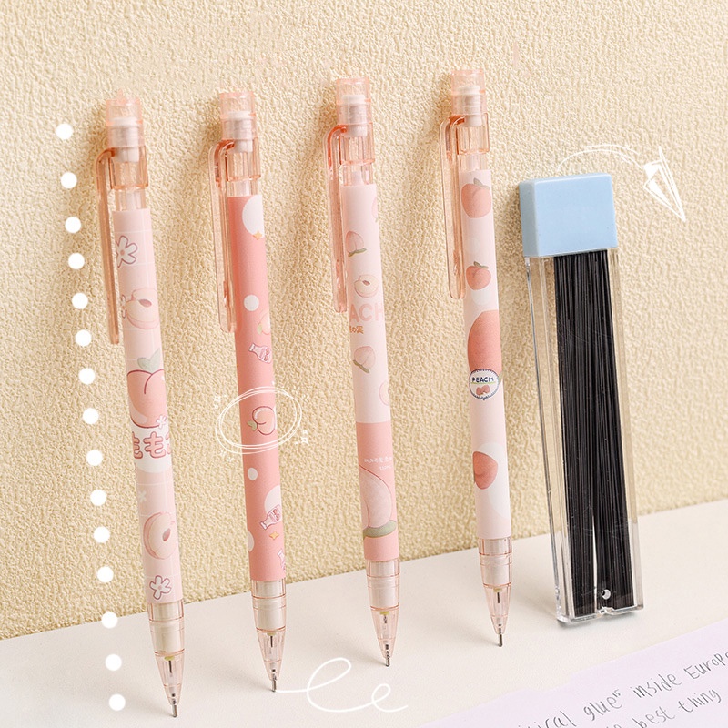 Bút Chì Bấm Ngòi 0.5Mm Hình Quả Đào Dễ Thương Cho Học Sinh Tiểu Học