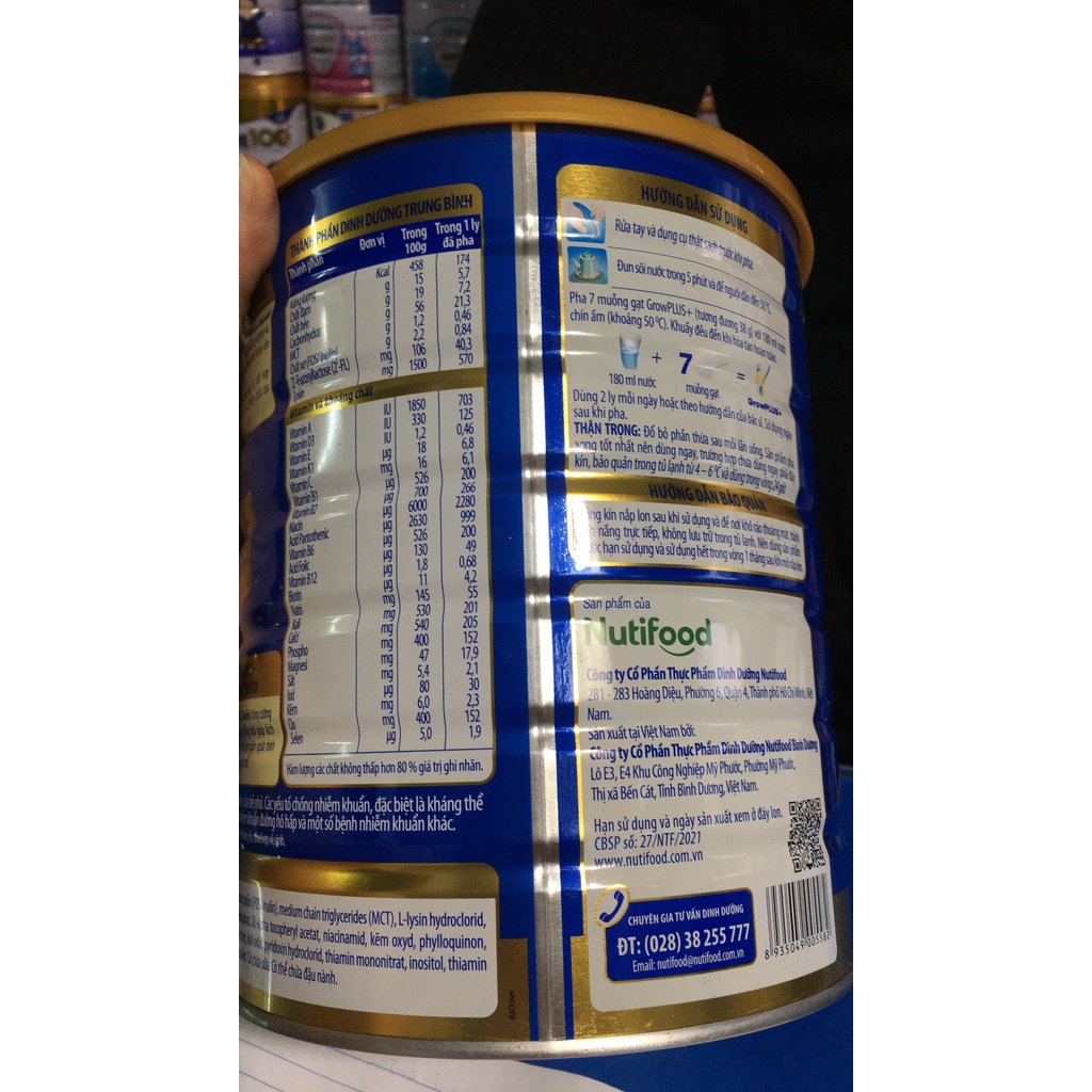 Sữa Bột Nutifood Grow Plus Xanh 1.5kg - Date luôn mới.
