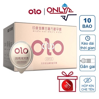 Bao cao su gai olo 001 ấn độ hồng bao cao su siêu mỏng nhiều gel bôi trơn hộp 10 bcs - hàng mới về