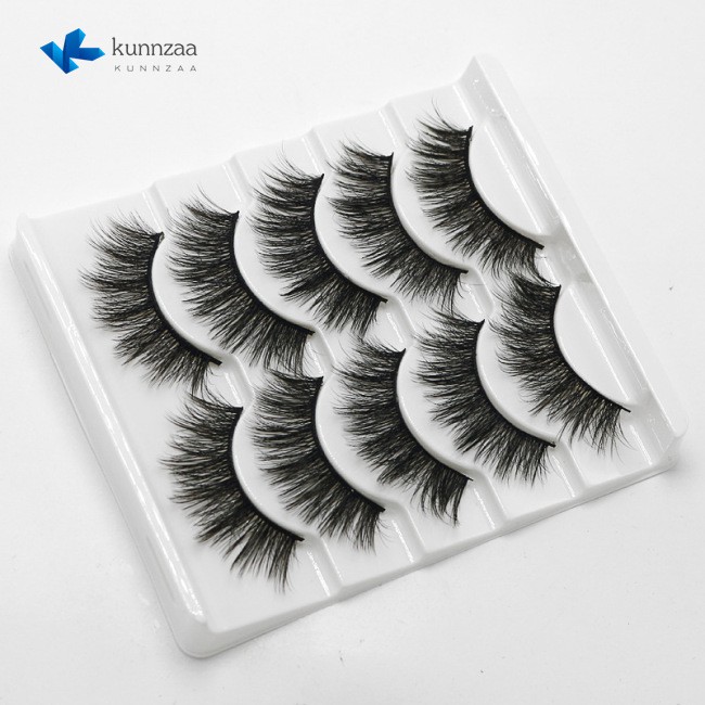 5Pairs 6D Mink Hair False Eyelashes Tools Makeup Extension Beauty Wispy