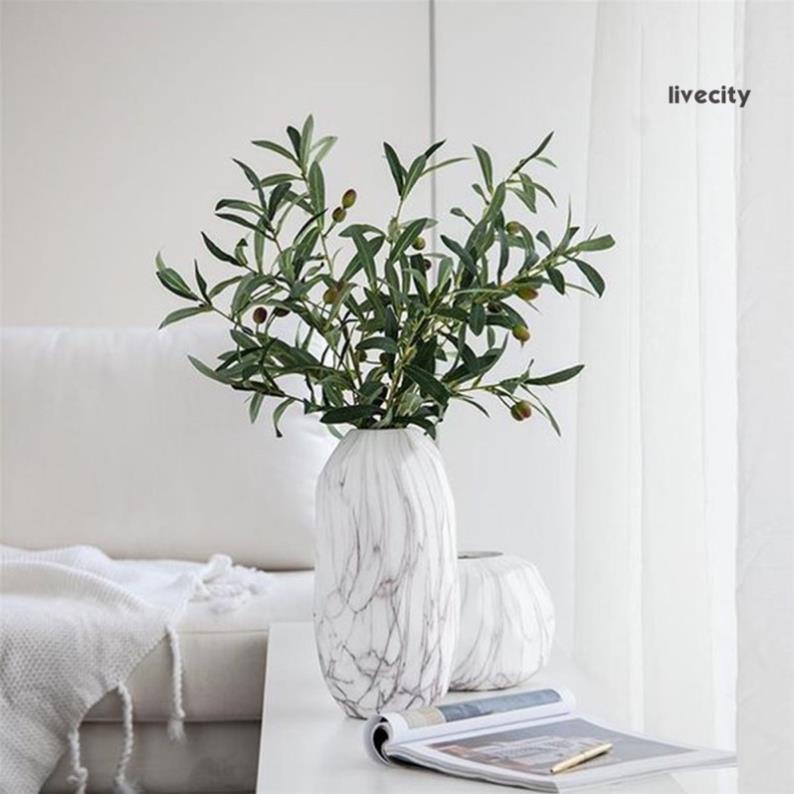 Cành oliu giả dài 95cm kèm quả decor