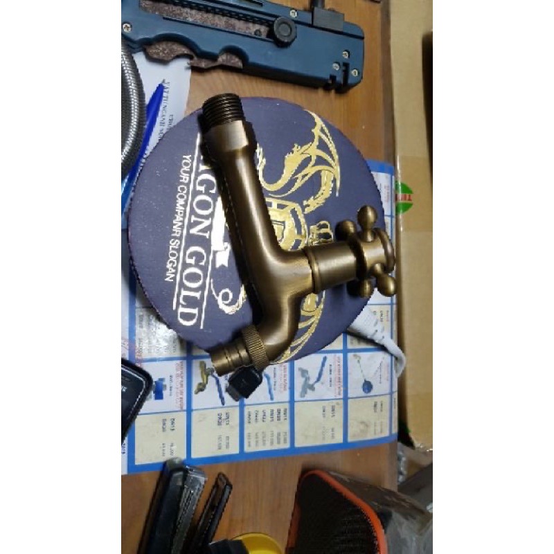 Vòi nước tay gạt đồng Dragon gold tặng băng tan