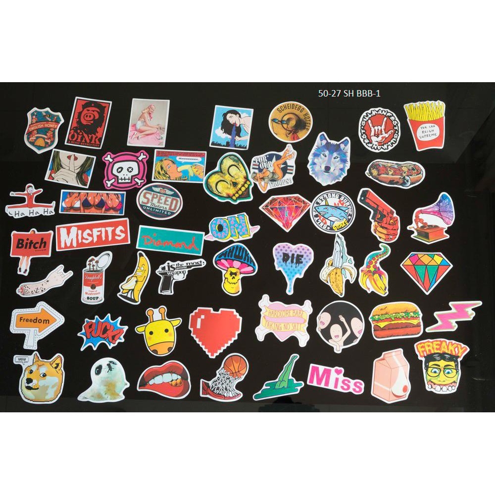 [Quà Tặng] 5 miếng stickers ngẫu nhiên trang trí vali du lịch, laptop, mũ bảo hiểm, đàn guitar, ukelele, macbook,…