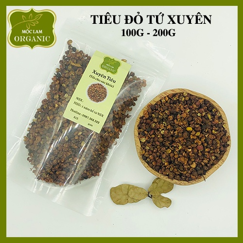 Hạt Xuyên Tiêu đỏ/ Tiêu Tứ Xuyên Loại 1 Mộc Lam Túi zip 100g - 200g