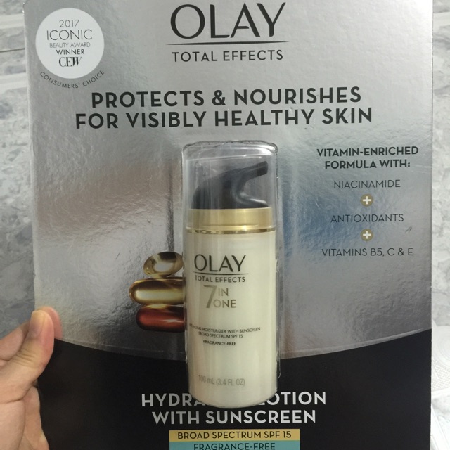 Kem Dưỡng Da Olay Total Effects 7-in-1 Anti-aging Moisturizer with sunscreen broad spectrum Spf 15 (100ml)