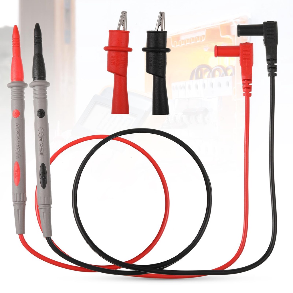 1 Cặp Dây Dò Thử Nghiệm Vạn Năng Kế Kỹ Thuật Số Có Kẹp