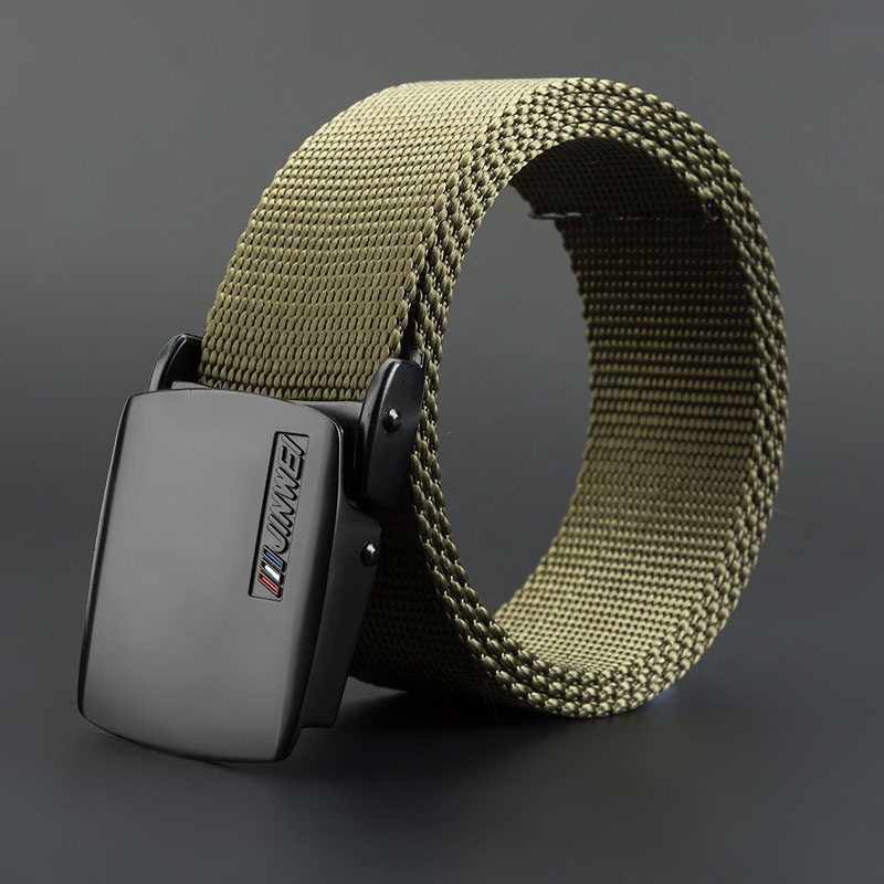 Thắt lưng nam vải dù phong cách du lịch cắm trại khóa kim loại dây 3,5 x 110 cm bền đẹp