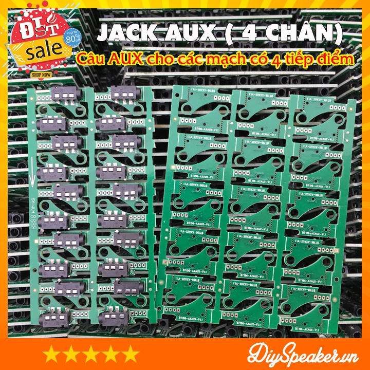 Chân AUX 3.5mm -  Câu mạch có AUX với 4 tiếp điểm như TB21...