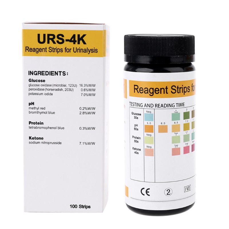 Bộ 100 giấy thử nước tiểu Urs-4K Glucose chuyên dụng chất lượng cao