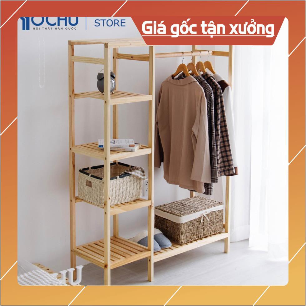 Kệ Treo Quần Áo Khung Gỗ Thông 2 Ngăn GIÁ RẺ VÔ ĐỊCH | BigBuy360 - bigbuy360.vn