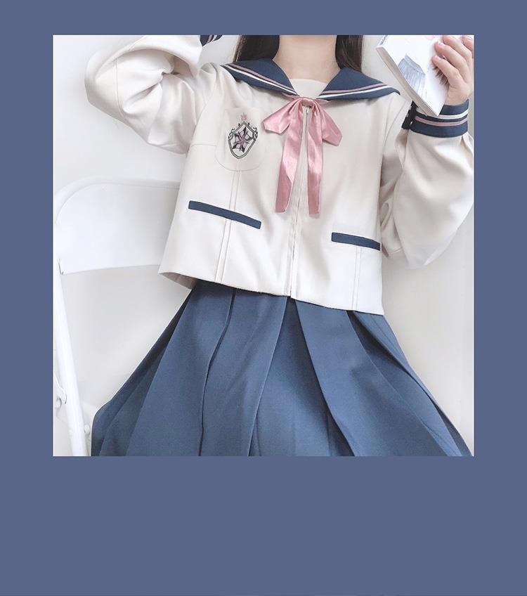 【Snow Cherry】Two Orthodox JapaneseJKUniform Original Sailor Suit Summer Clothes Long-Sleeved Shirt College Style School Uniform【5Month10Day After】