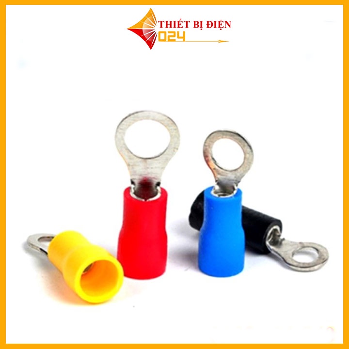 [100cái] Đầu cos dây điện tròn bọc nhựa RV 3,5-3, RV 5-3,đầu cốt bấm dây điện 0.5mm 6mm,