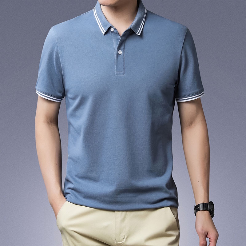 Áo polo Tay Ngắn Màu Sắc Đơn Giản Cho Nam