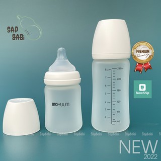 Bình sữa moyuum thủy tinh tráng silicon premium 2022 -150ml/240ml - sản phẩm chính hãng