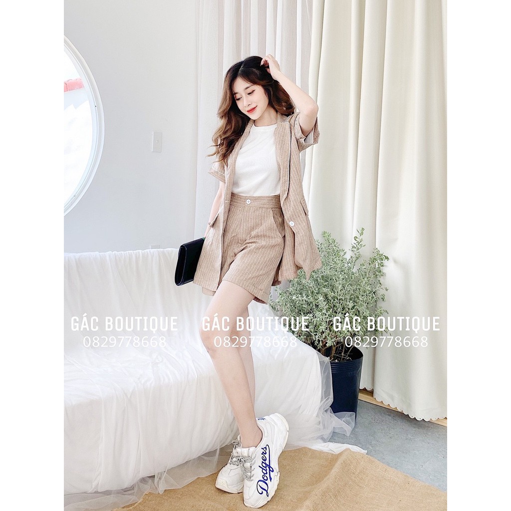Sale Set vest sọc đùi lại về thêm mẫu mới đây ạ ❤️❤️❤️ Dễ thương lắm lắm luôn Set gồm : áo vest + quần nha .