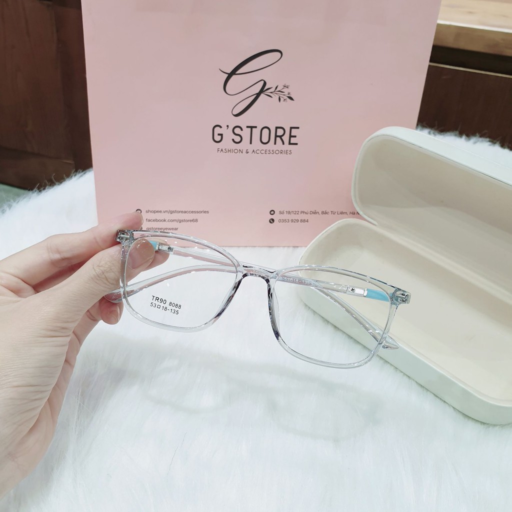 Kính mắt vuông bầu gọng dẻo Qiwa Eyewear 8088, Gọng kính cận nhựa dáng basic dễ đeo | BigBuy360 - bigbuy360.vn