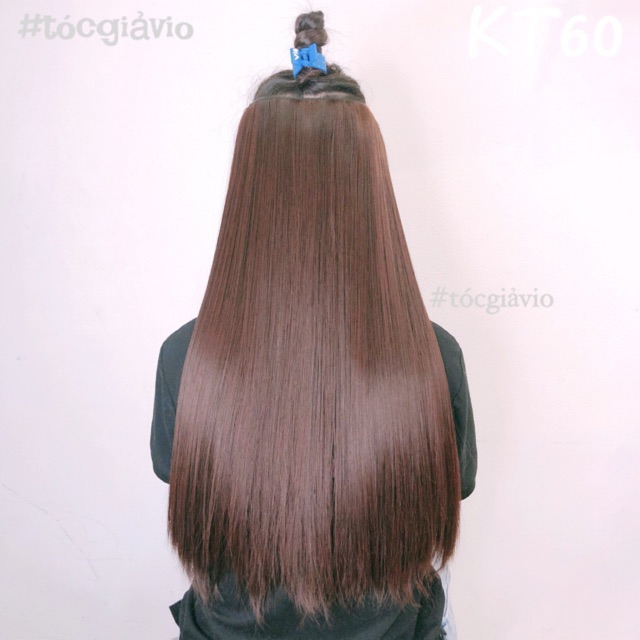 Tóc giả - Tóc kẹp thẳng 60cm siêu dày 200g - KT60