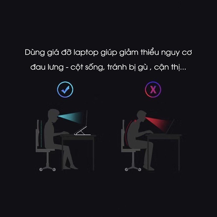 [ Hàng chuẩn ] Giá Đỡ Laptop, Giá Đỡ Ipad Chống Trượt 6 Nấc Chỉnh Độ Cao Gập Gọn Dễ Dàng