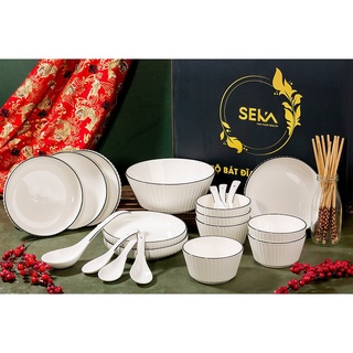 [HOT DEAL] Bộ BÁT ĐĨA trắng 18 chi tiết