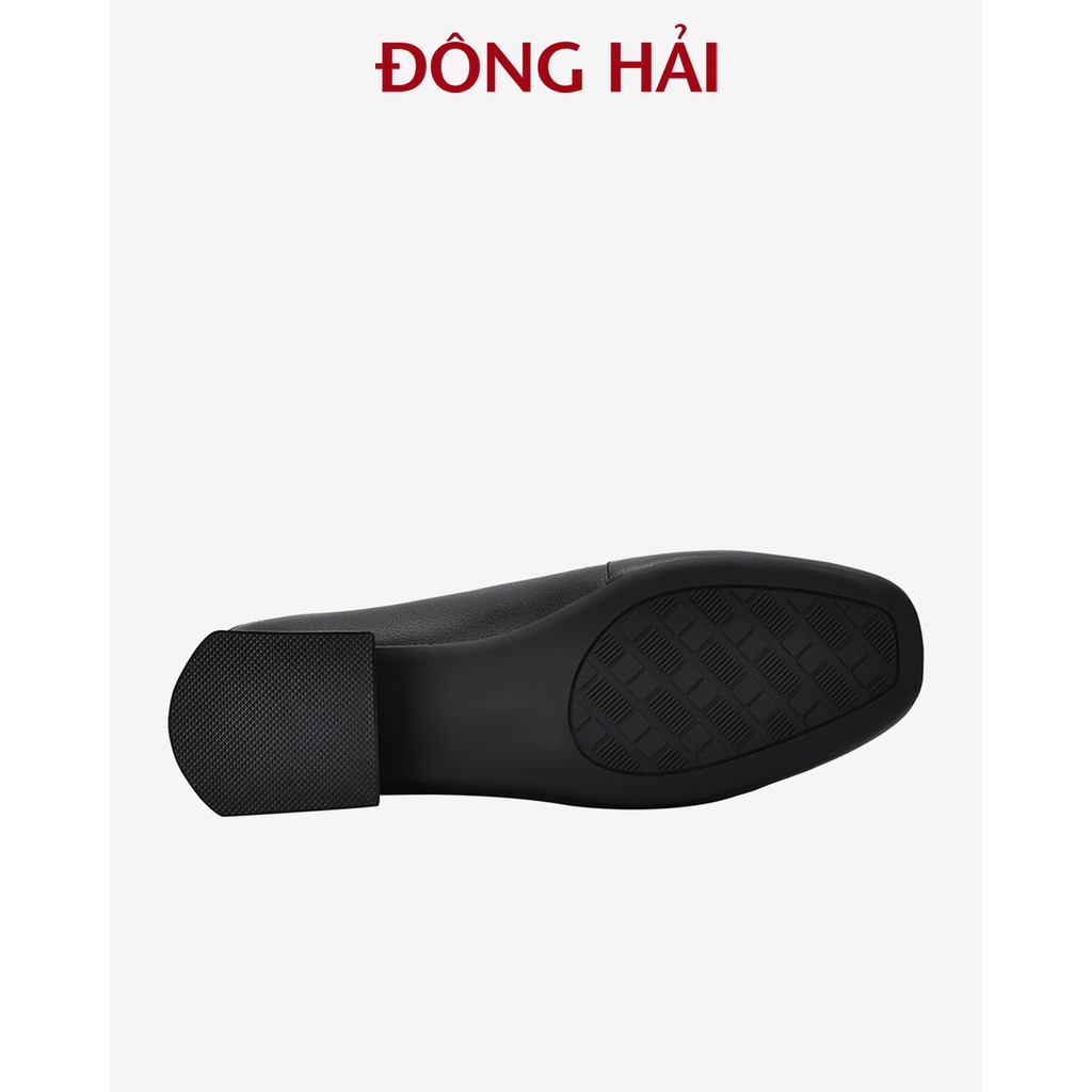 Giày lười nữ Zuciani gót vuông 3cm đính khóa cài viền đá nữ tính - GZD45