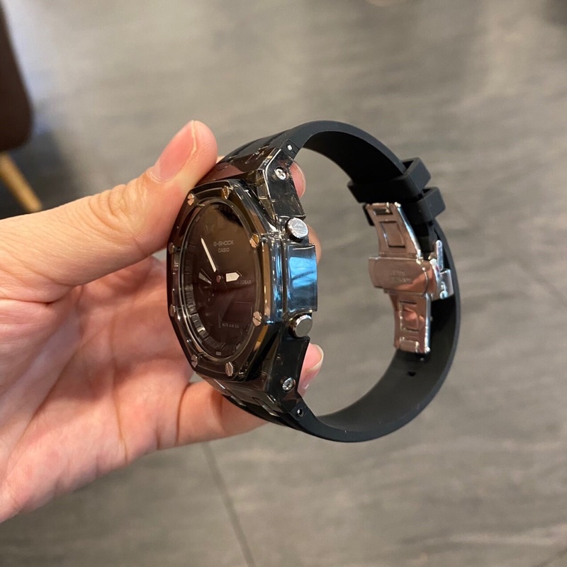 Đồng hồ nam G.A 2100 custom vo đen trong suốt